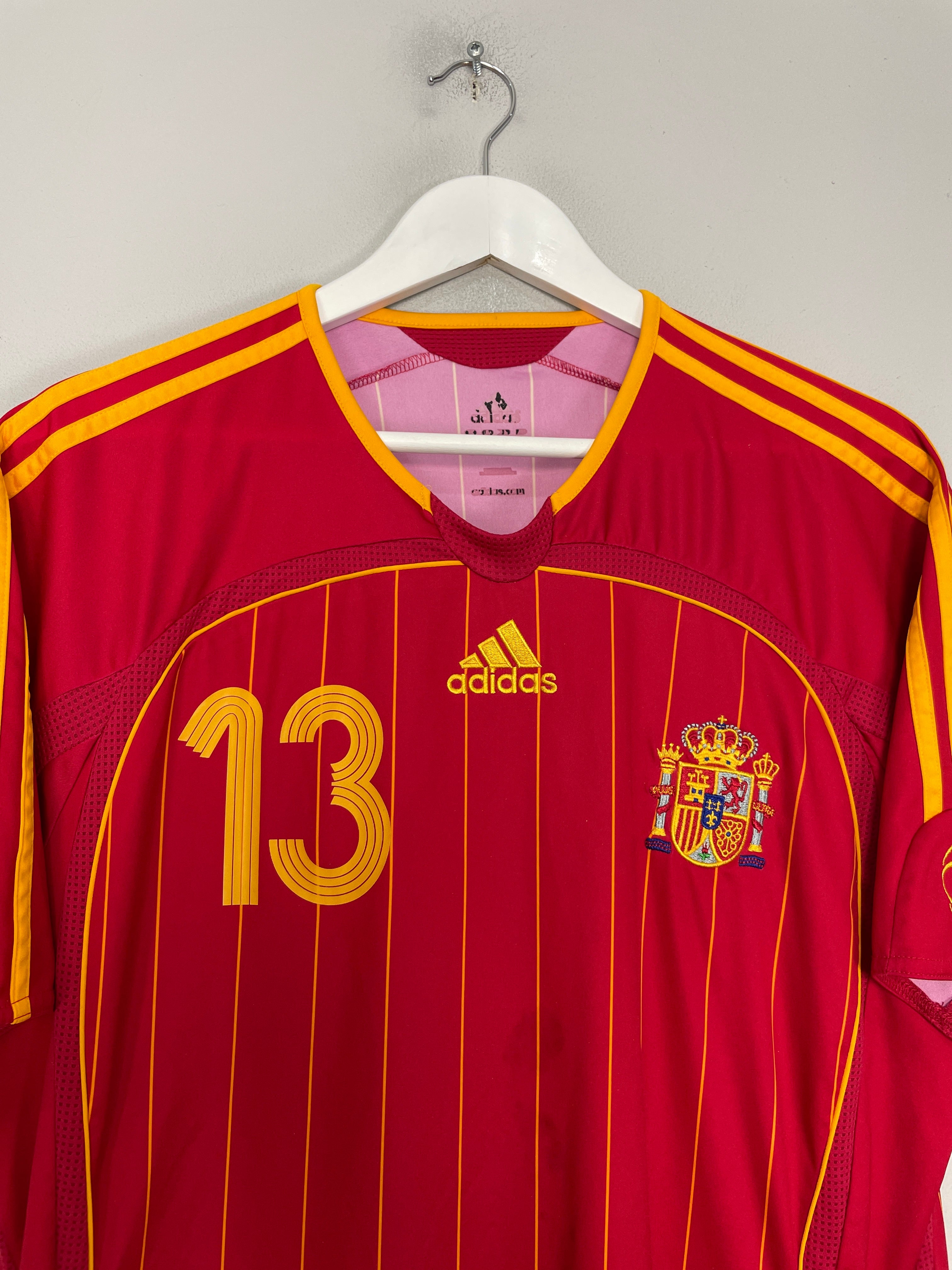 Shop 2006/08 SPAIN A.INIESTA #13 HOME SHIRT (L) ADIDAS, classic football shirts, vintage football shirts & retro soccer jerseys at Cult Kits
