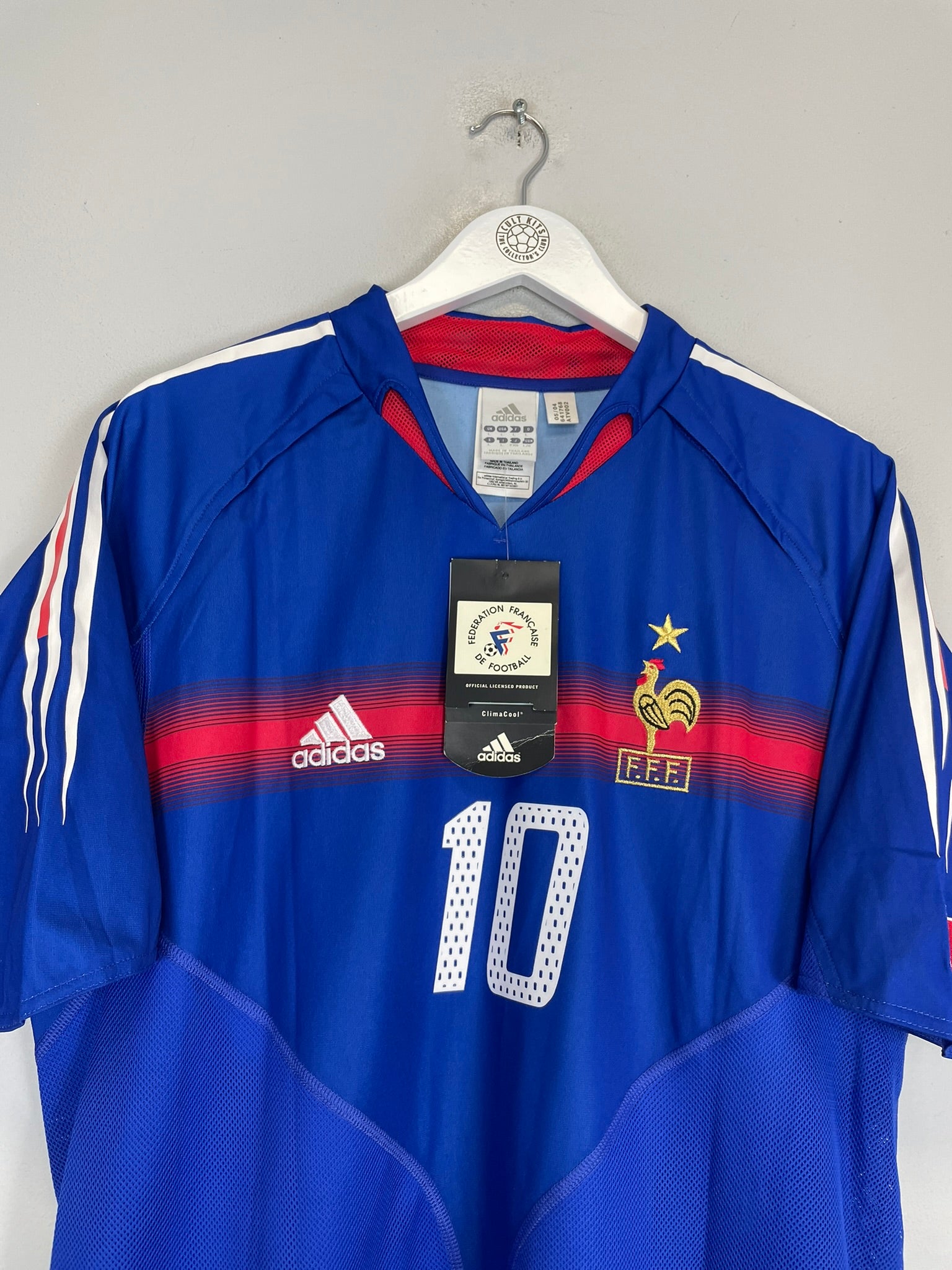 Shop 2004/06 FRANCE ZIDANE #10 *BNWT* HOME SHIRT (L) ADIDAS, classic football shirts, vintage football shirts & retro soccer jerseys at Cult Kits