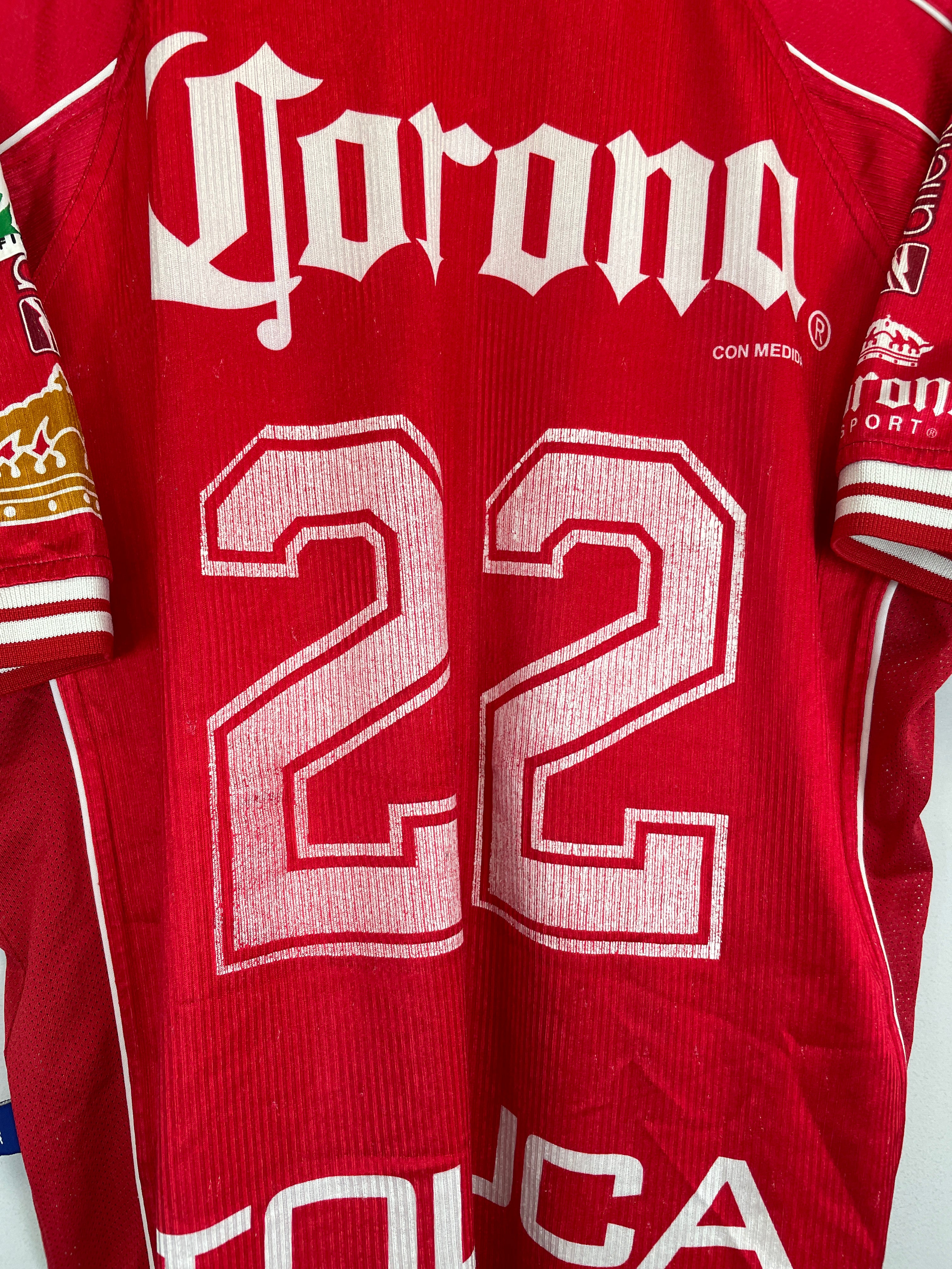 Shop 1999/00 TOLUCA #22 HOME SHIRT (L) ATLETICA, classic football shirts, vintage football shirts & retro soccer jerseys at Cult Kits