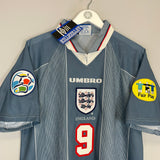 Shop 1996/97 ENGLAND SHEARER #9 *BNWT* AWAY SHIRT (L) UMBRO, classic football shirts, vintage football shirts & retro soccer jerseys at Cult Kits