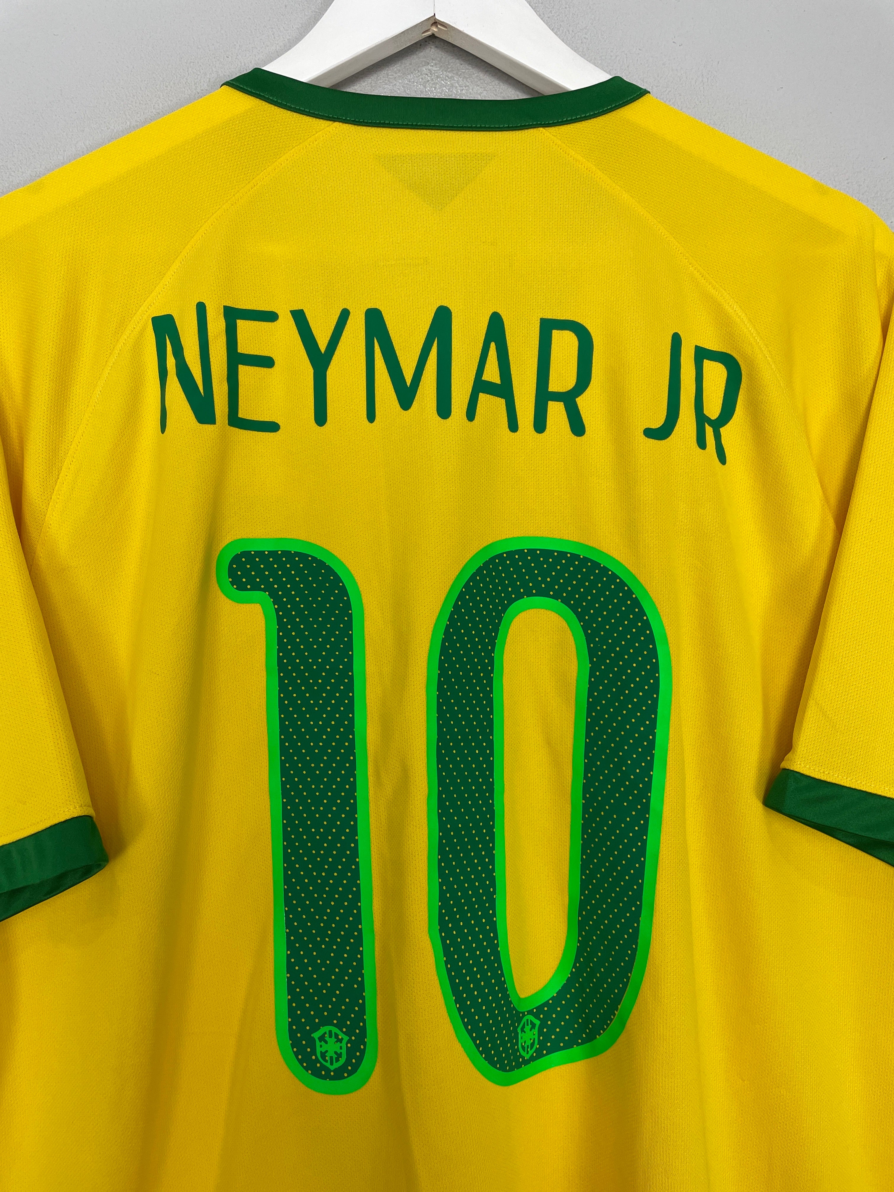 Shop 2014/15 BRAZIL NEYMAR JR #10 HOME SHIRT (XL) NIKE, classic football shirts, vintage football shirts & retro soccer jerseys at Cult Kits