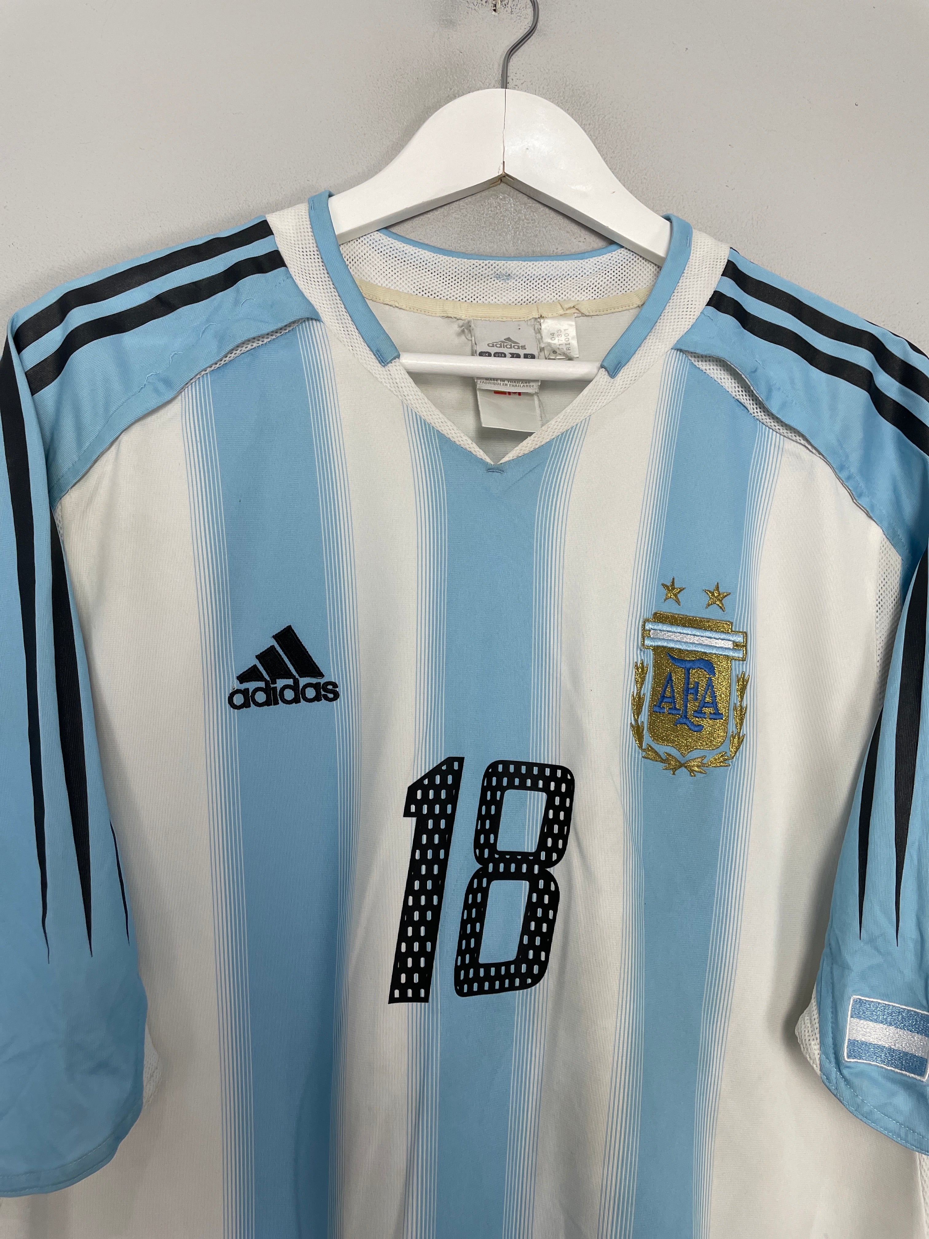 Shop 2004/06 ARGENTINA MESSI #18 HOME SHIRT (XL) ADIDAS, classic football shirts, vintage football shirts & retro soccer jerseys at Cult Kits