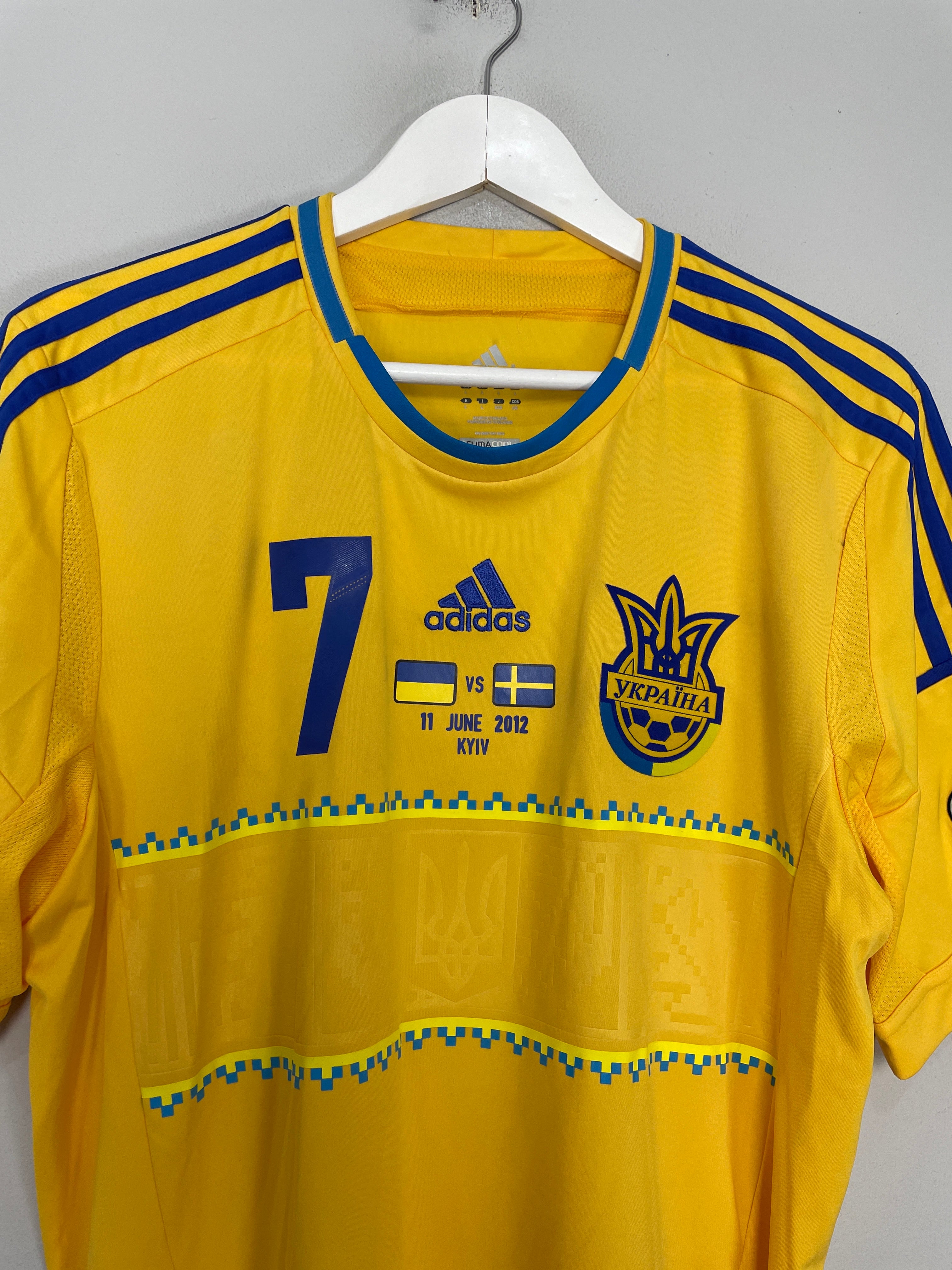 Shop 2011/13 UKRAINE SHEVCHENKO #7 HOME SHIRT (L) ADIDAS, classic football shirts, vintage football shirts & retro soccer jerseys at Cult Kits