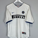 Shop 1999/00 INTER MILAN ZAMORANO #1+8 AWAY SHIRT (M) NIKE, classic football shirts, vintage football shirts & retro soccer jerseys at Cult Kits