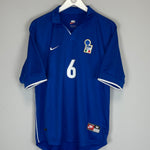 Shop 1997/98 ITALY NESTA #6 HOME SHIRT (M) NIKE, classic football shirts, vintage football shirts & retro soccer jerseys at Cult Kits