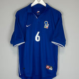 Shop 1997/98 ITALY NESTA #6 HOME SHIRT (M) NIKE, classic football shirts, vintage football shirts & retro soccer jerseys at Cult Kits