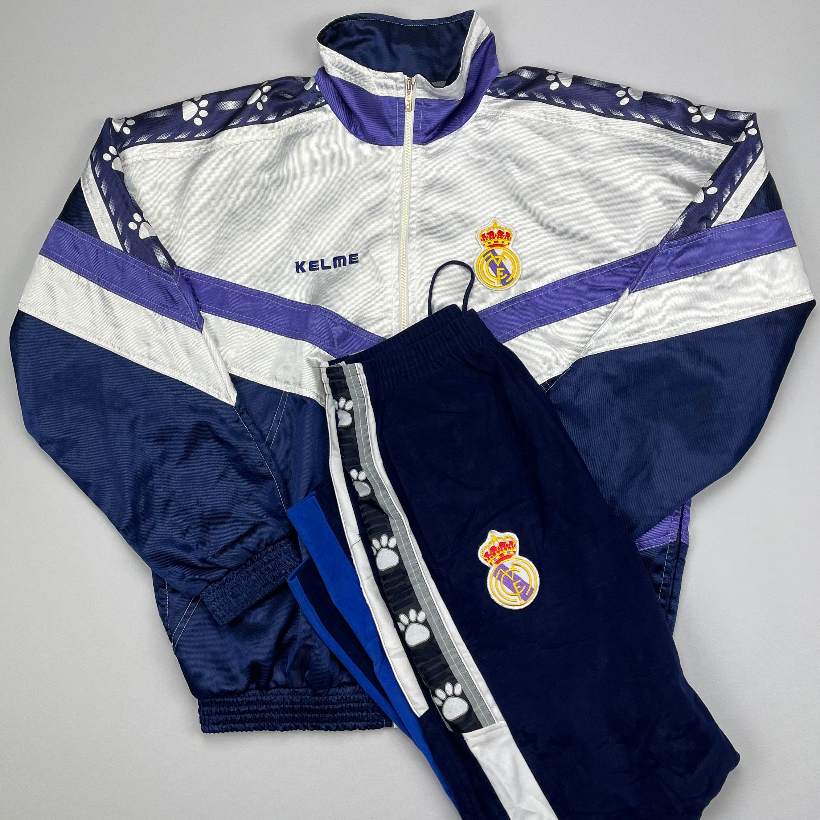 Shop 1994/96 REAL MADRID FULL TRACKSUIT (L) KELME, classic football shirts, vintage football shirts & retro soccer jerseys at Cult Kits