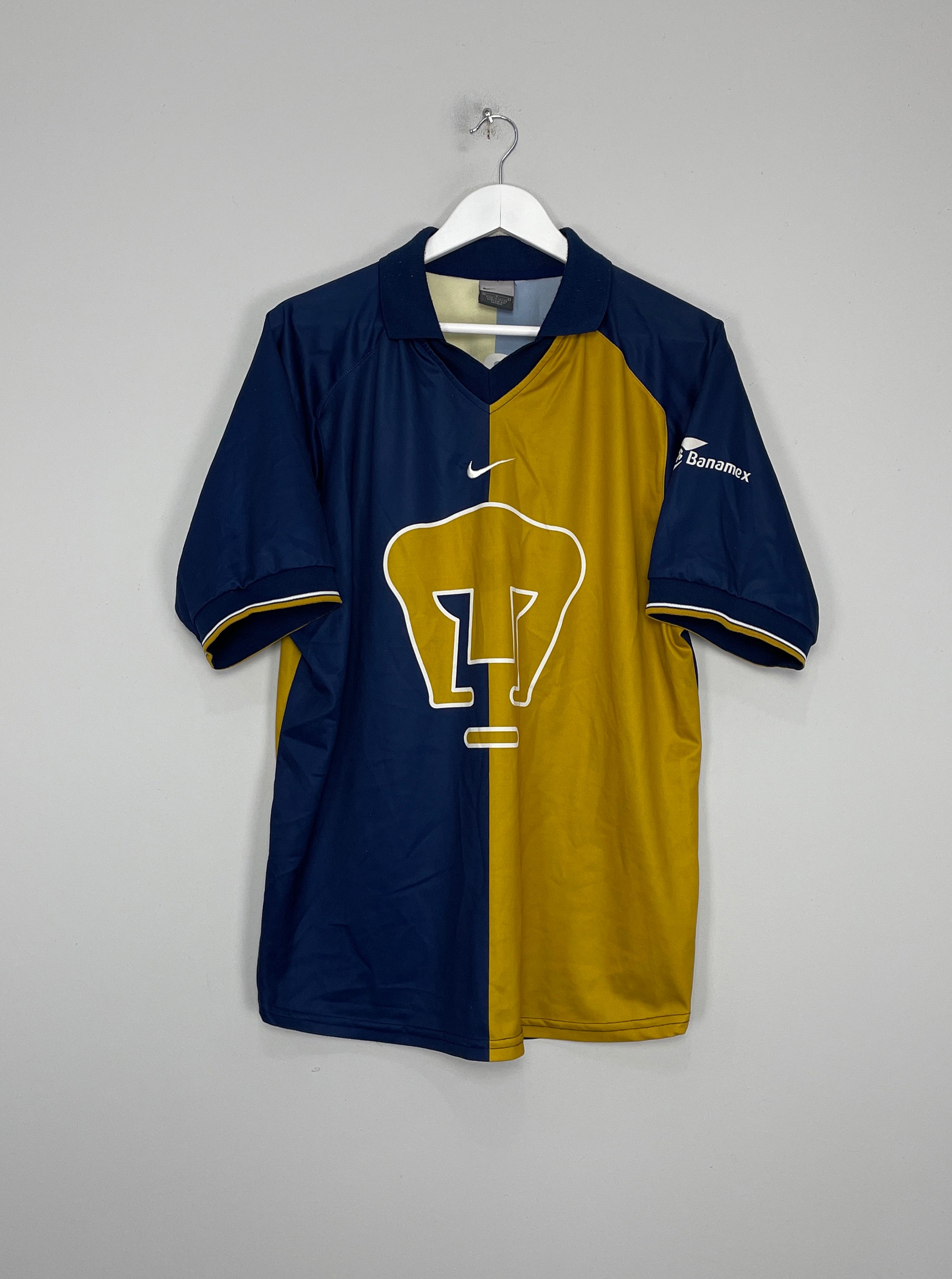 Shop 2001/02 UNAM PUMAS HOME SHIRT (L) NIKE, classic football shirts, vintage football shirts & retro soccer jerseys at Cult Kits