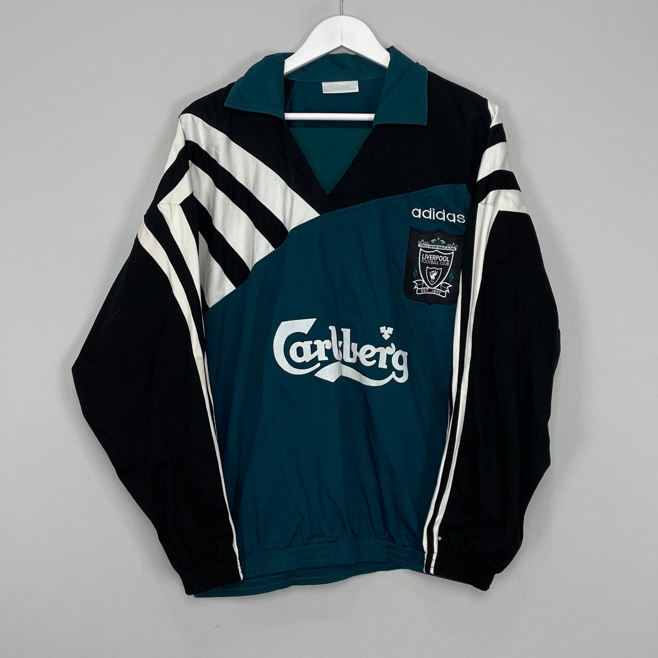 Shop 1993/95 LIVERPOOL DRILL TOP (M) ADIDAS, classic football shirts, vintage football shirts & retro soccer jerseys at Cult Kits