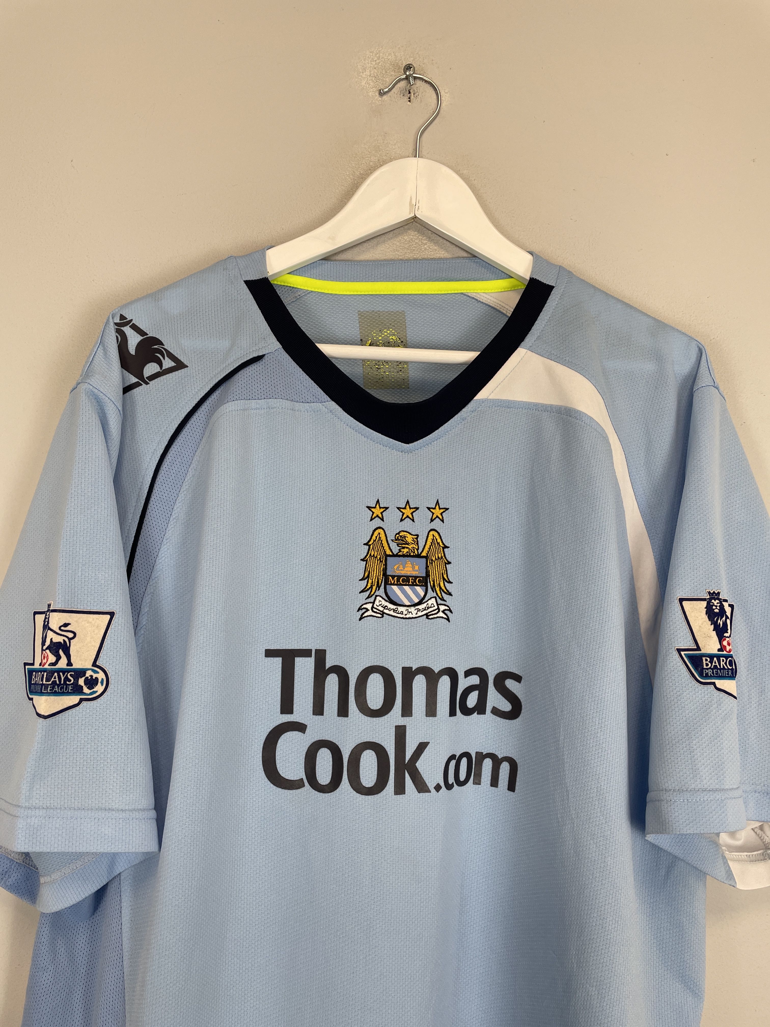 Shop 2008/09 MANCHESTER CITY PETROV #17 HOME SHIRT (XL) LE COQ, classic football shirts, vintage football shirts & retro soccer jerseys at Cult Kits