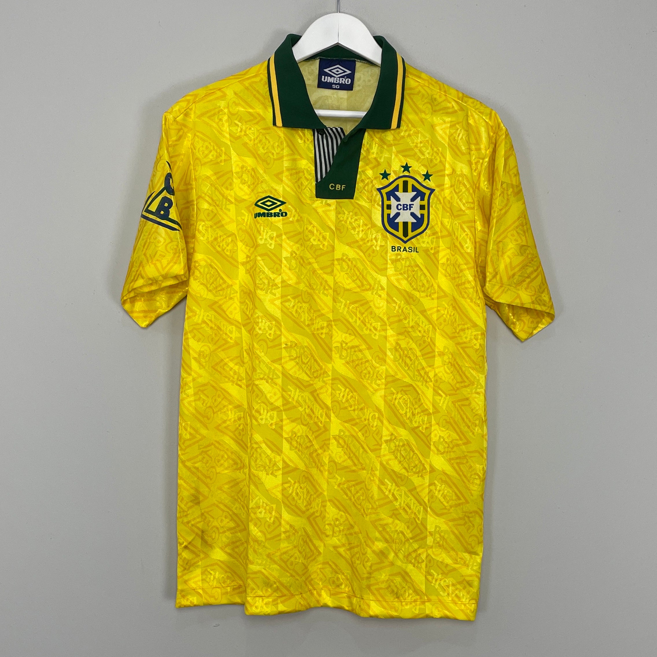 Shop 1991/93 BRAZIL HOME SHIRT (L) UMBRO, classic football shirts, vintage football shirts & retro soccer jerseys at Cult Kits
