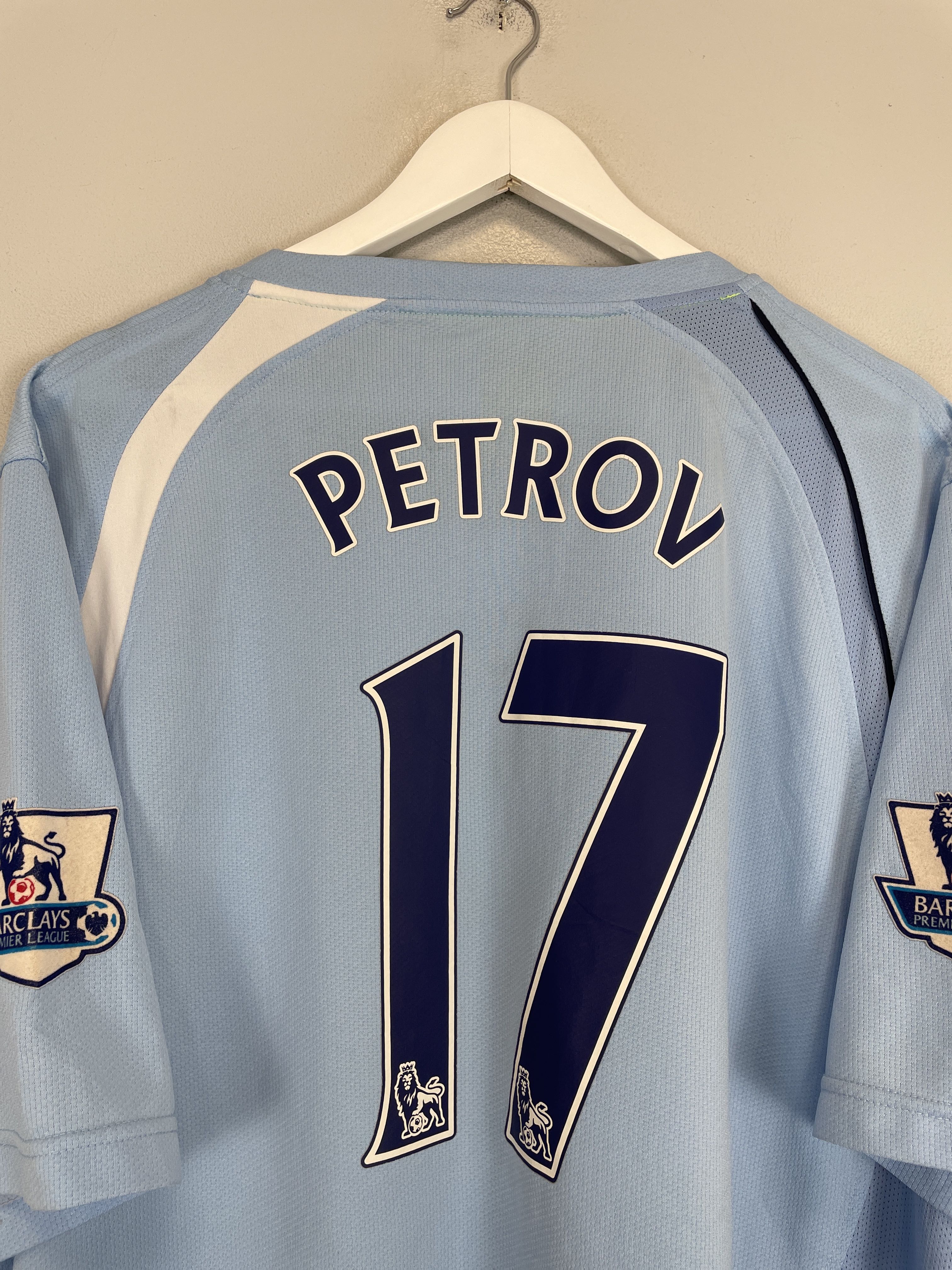 Shop 2008/09 MANCHESTER CITY PETROV #17 HOME SHIRT (XL) LE COQ, classic football shirts, vintage football shirts & retro soccer jerseys at Cult Kits