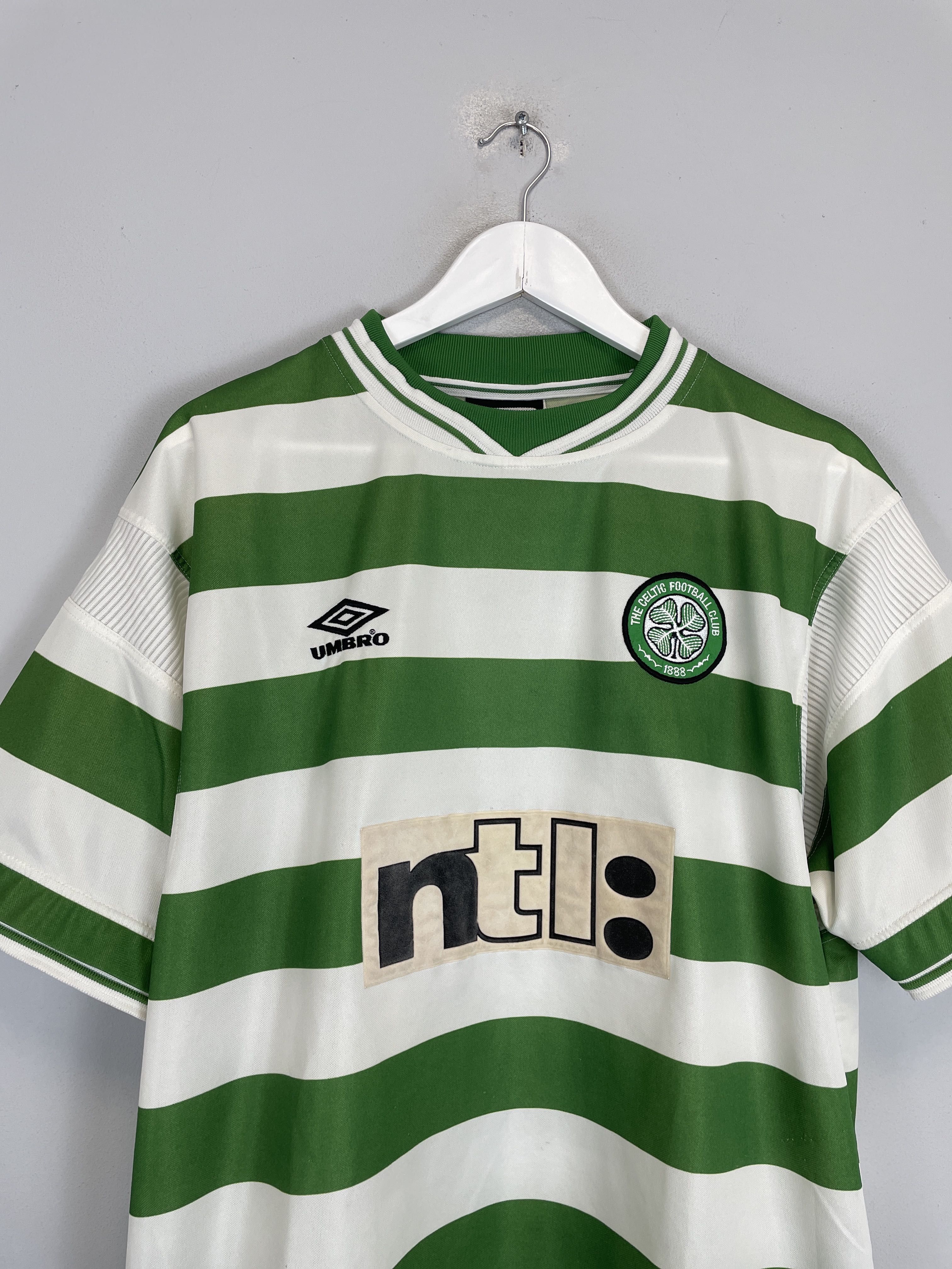 Shop 1999/01 CELTIC HOME SHIRT (XL) UMBRO, classic football shirts, vintage football shirts & retro soccer jerseys at Cult Kits