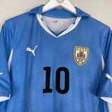 Shop 2010/11 URUGUAY FORLAN #10 HOME SHIRT (L) PUMA, classic football shirts, vintage football shirts & retro soccer jerseys at Cult Kits