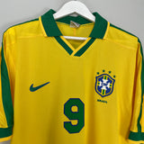 1997/98 BRAZIL RONALDO #9 HOME SHIRT (L) NIKE