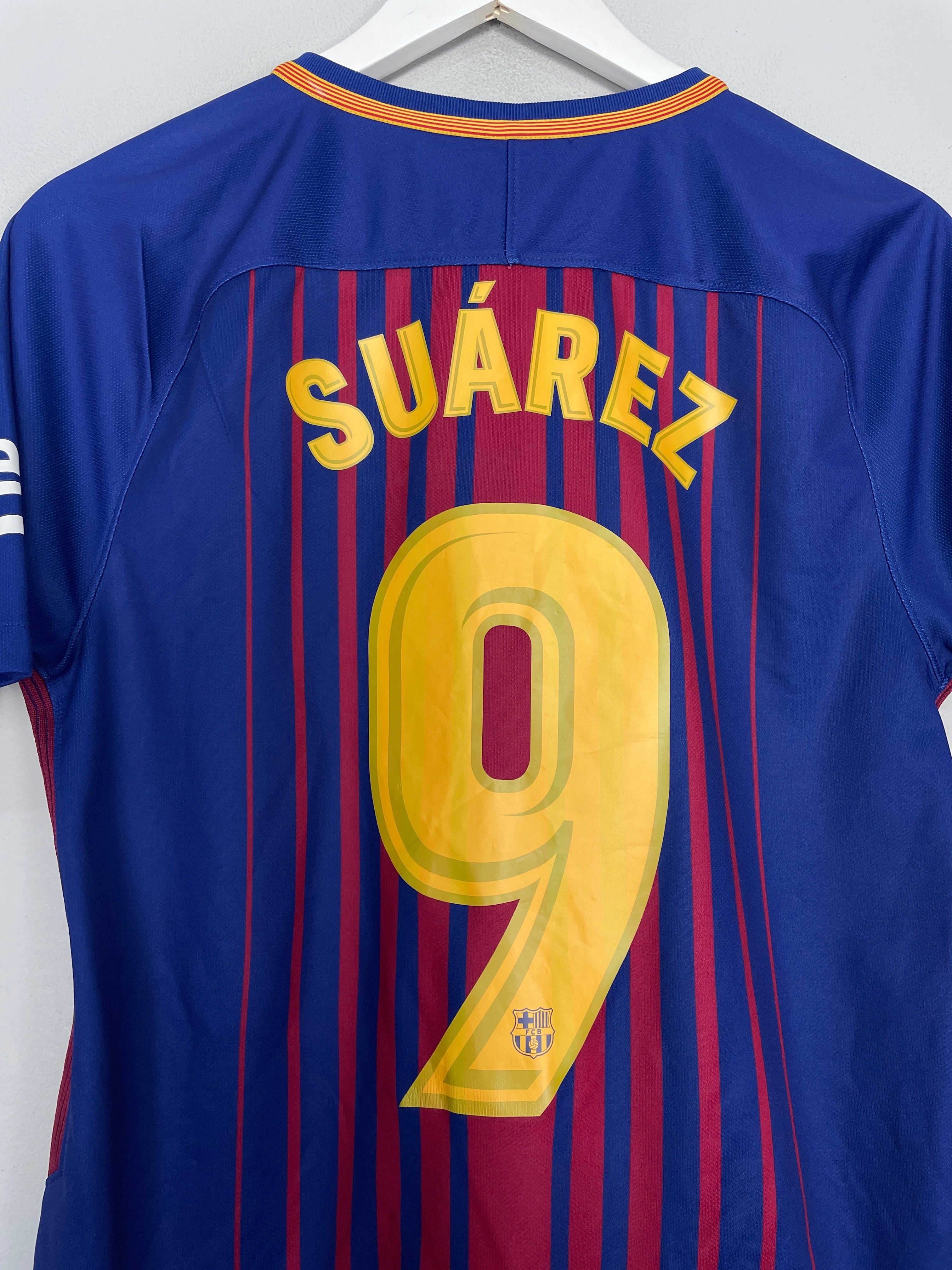 Shop 2017/18 BARCELONA SUAREZ #9 HOME SHIRT (S) NIKE, classic football shirts, vintage football shirts & retro soccer jerseys at Cult Kits