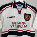 Shop 1997/99 MANCHESTER UNITED BECKHAM #7 AWAY SHIRT (L) UMBRO, classic football shirts, vintage football shirts & retro soccer jerseys at Cult Kits