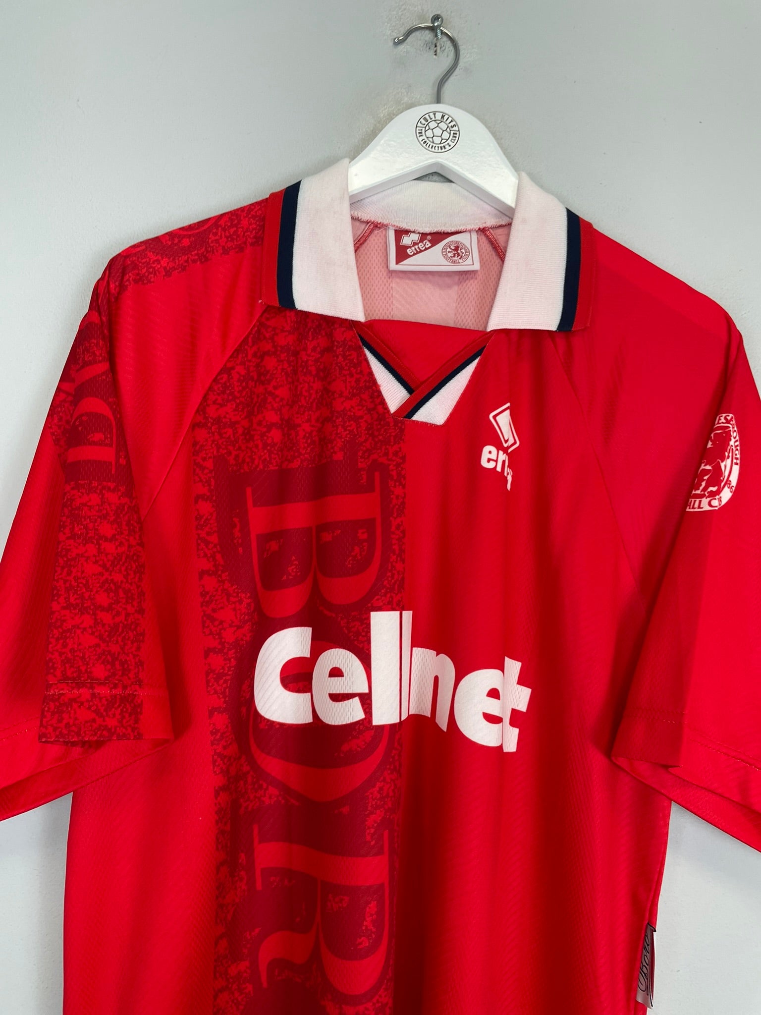 Shop 1996/97 MIDDLESBROUGH JUNINHO #10 HOME SHIRT (L) ERREA, classic football shirts, vintage football shirts & retro soccer jerseys at Cult Kits