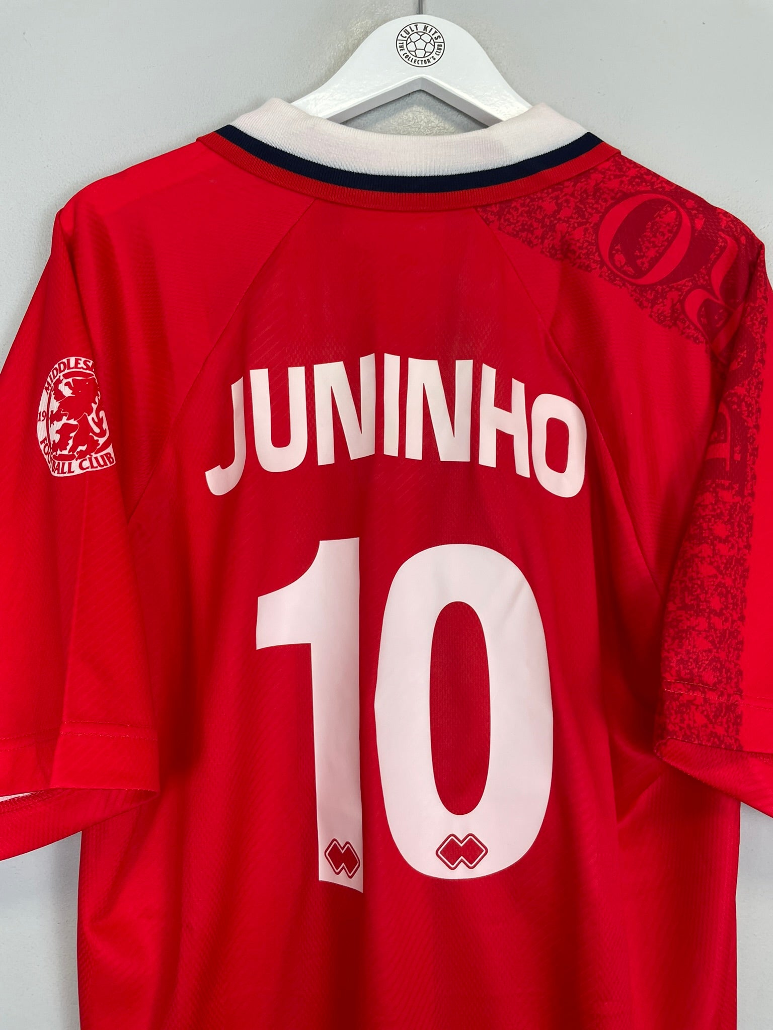 Shop 1996/97 MIDDLESBROUGH JUNINHO #10 HOME SHIRT (L) ERREA, classic football shirts, vintage football shirts & retro soccer jerseys at Cult Kits