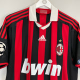 Shop 2009/10 AC MILAN RONALDINHO #80 C/L HOME SHIRT (L) ADIDAS, classic football shirts, vintage football shirts & retro soccer jerseys at Cult Kits