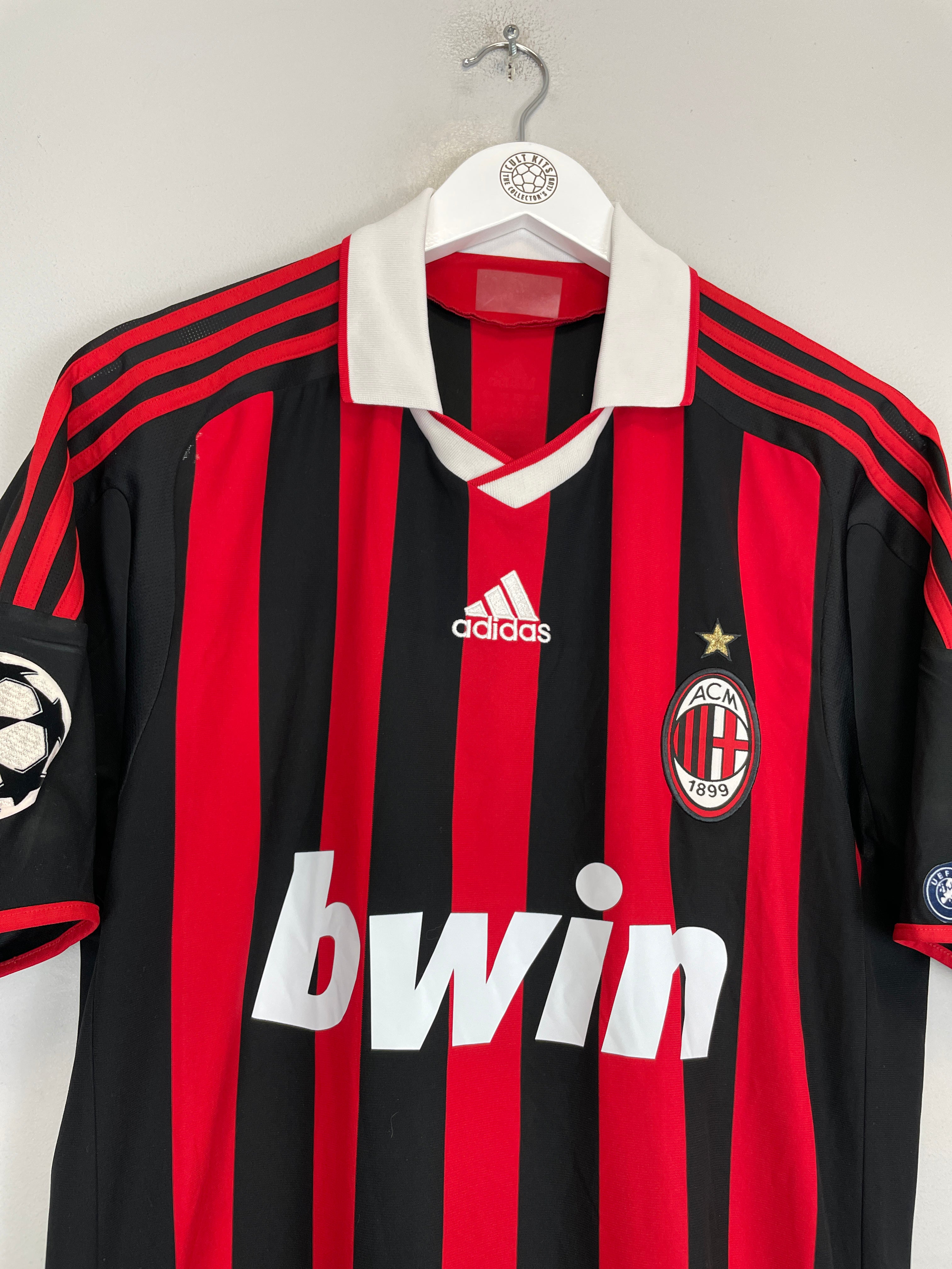 Shop 2009/10 AC MILAN RONALDINHO #80 C/L HOME SHIRT (L) ADIDAS, classic football shirts, vintage football shirts & retro soccer jerseys at Cult Kits