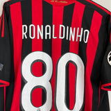 Shop 2009/10 AC MILAN RONALDINHO #80 C/L HOME SHIRT (L) ADIDAS, classic football shirts, vintage football shirts & retro soccer jerseys at Cult Kits