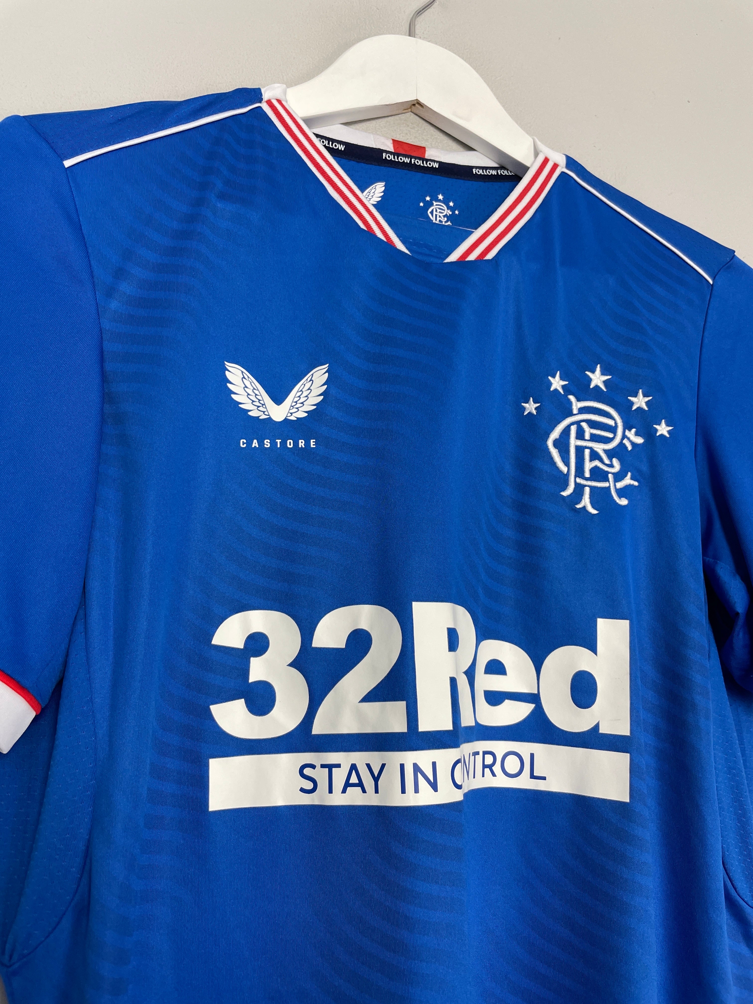 Shop 2020/21 RANGERS HOME SHIRT (S) CASTORE, classic football shirts, vintage football shirts & retro soccer jerseys at Cult Kits