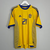 Shop 2002/03 SWEDEN IBRAHIMOVIC #21 HOME SHIRT (L) ADIDAS, classic football shirts, vintage football shirts & retro soccer jerseys at Cult Kits