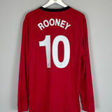 2009/10 MANCHESTER UNITED ROONEY #10 L/S HOME SHIRT (XL) NIKE