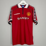 Shop 1998/00 MANCHESTER UNITED BECKHAM #7 HOME SHIRT (L) UMBRO, classic football shirts, vintage football shirts & retro soccer jerseys at Cult Kits