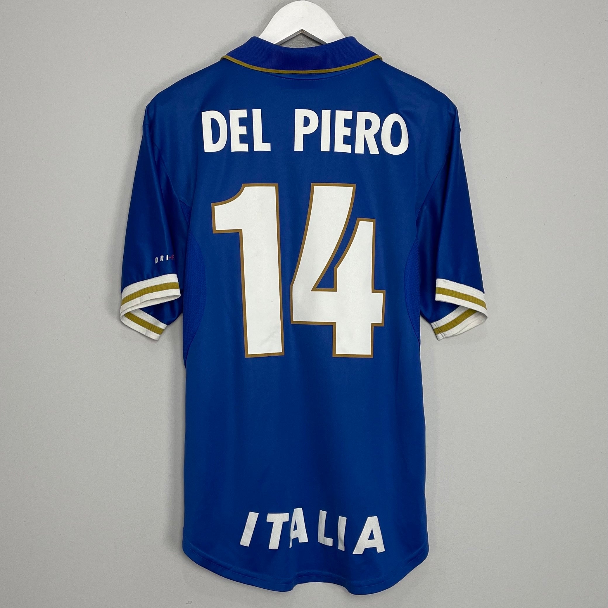 Shop 1996/97 ITALY DEL PIERO #14 HOME SHIRT (L) NIKE, classic football shirts, vintage football shirts & retro soccer jerseys at Cult Kits