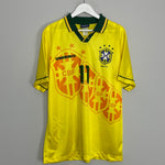 Shop 1994/96 BRAZIL ROMARIO #11 HOME SHIRT (L) UMBRO, classic football shirts, vintage football shirts & retro soccer jerseys at Cult Kits