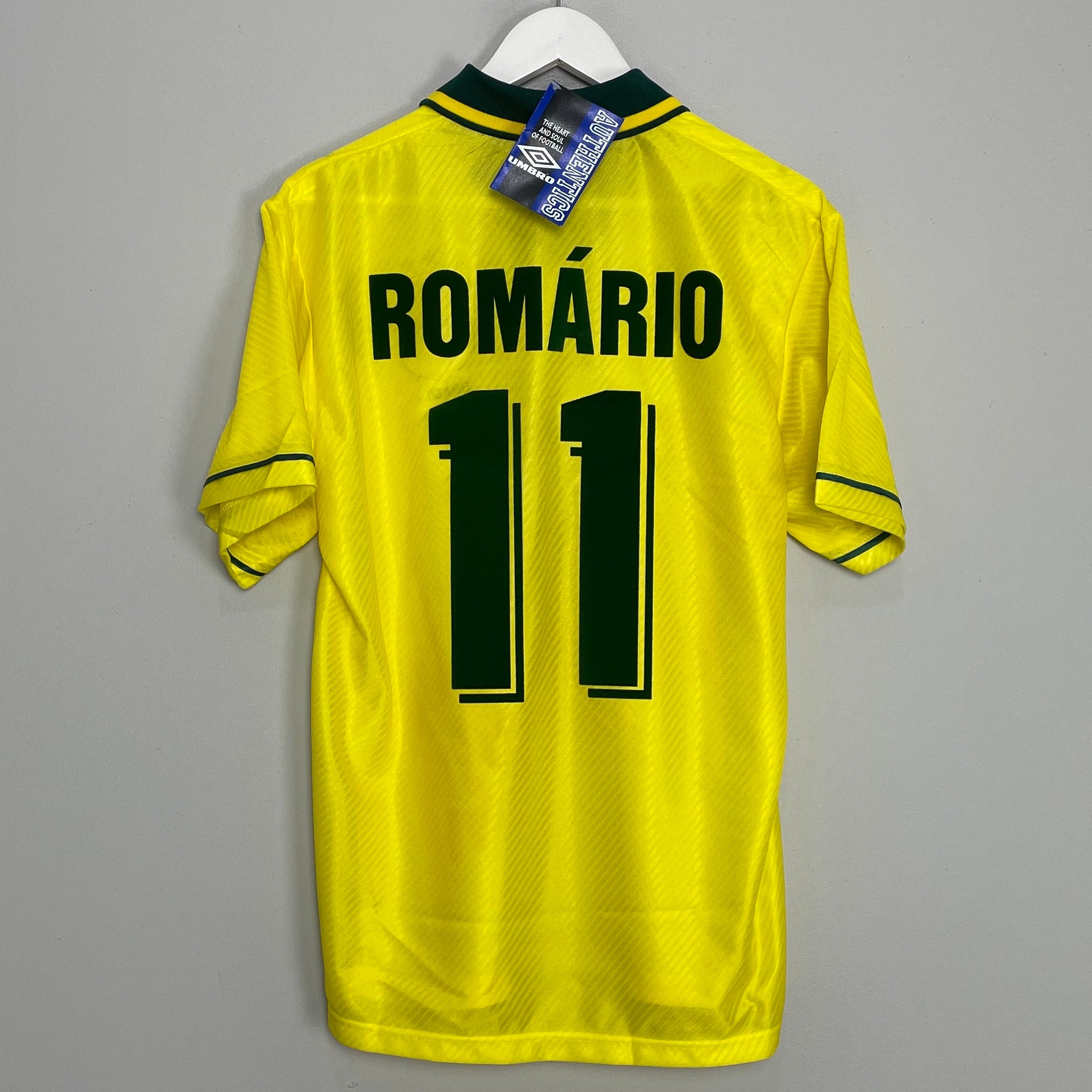 Shop 1994/96 BRAZIL ROMARIO #11 *BNWT* HOME SHIRT (M) UMBRO, classic football shirts, vintage football shirts & retro soccer jerseys at Cult Kits