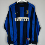 Shop 2002/03 INTER MILAN BAGGIO #10 L/S HOME SHIRT (L) NIKE, classic football shirts, vintage football shirts & retro soccer jerseys at Cult Kits