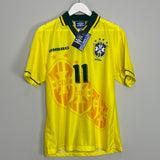 Shop 1994/96 BRAZIL ROMARIO #11 *BNWT* HOME SHIRT (M) UMBRO, classic football shirts, vintage football shirts & retro soccer jerseys at Cult Kits