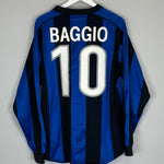 Shop 2002/03 INTER MILAN BAGGIO #10 L/S HOME SHIRT (L) NIKE, classic football shirts, vintage football shirts & retro soccer jerseys at Cult Kits