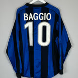 Shop 2002/03 INTER MILAN BAGGIO #10 L/S HOME SHIRT (L) NIKE, classic football shirts, vintage football shirts & retro soccer jerseys at Cult Kits