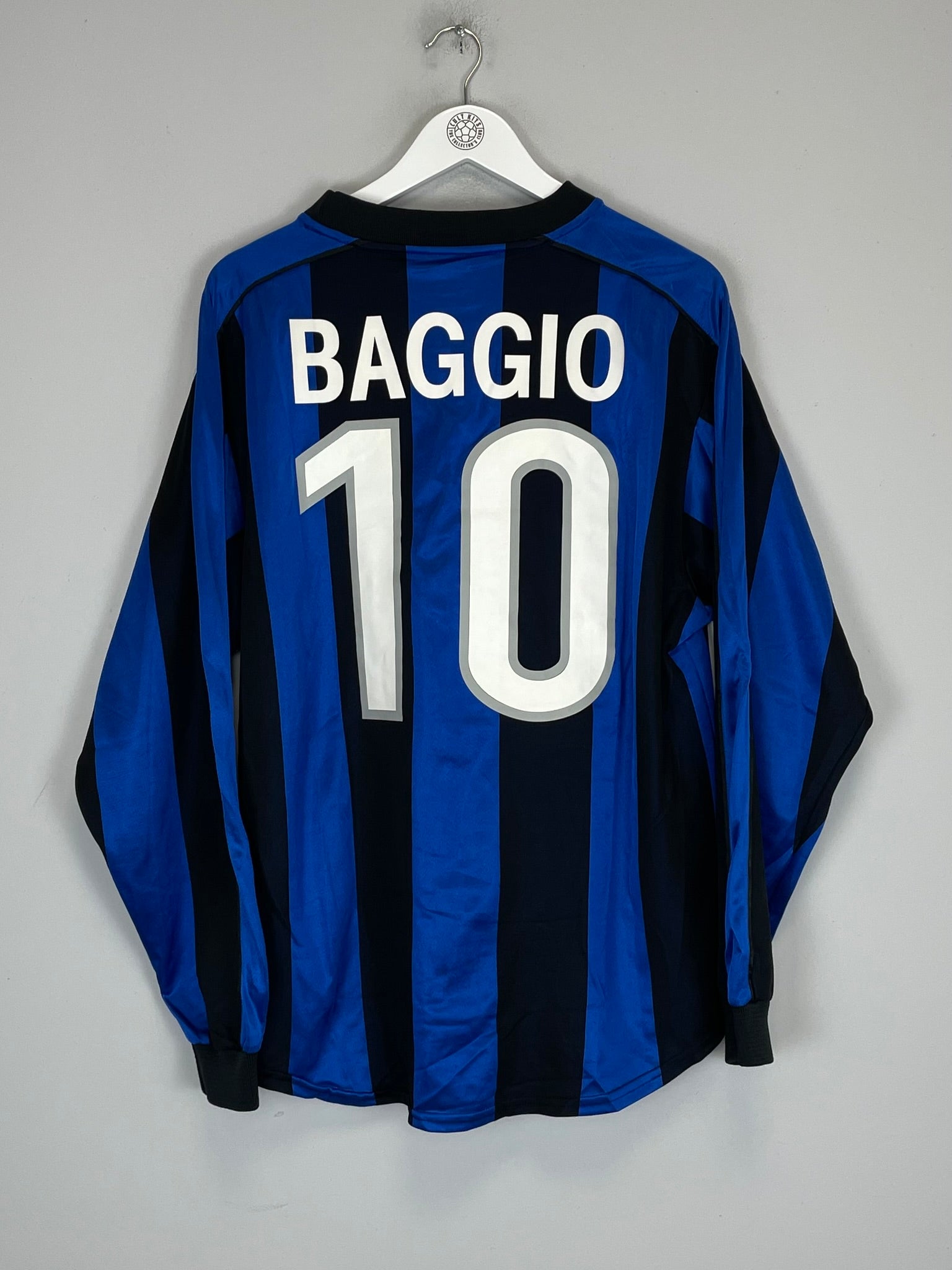 Shop 2002/03 INTER MILAN BAGGIO #10 L/S HOME SHIRT (L) NIKE, classic football shirts, vintage football shirts & retro soccer jerseys at Cult Kits