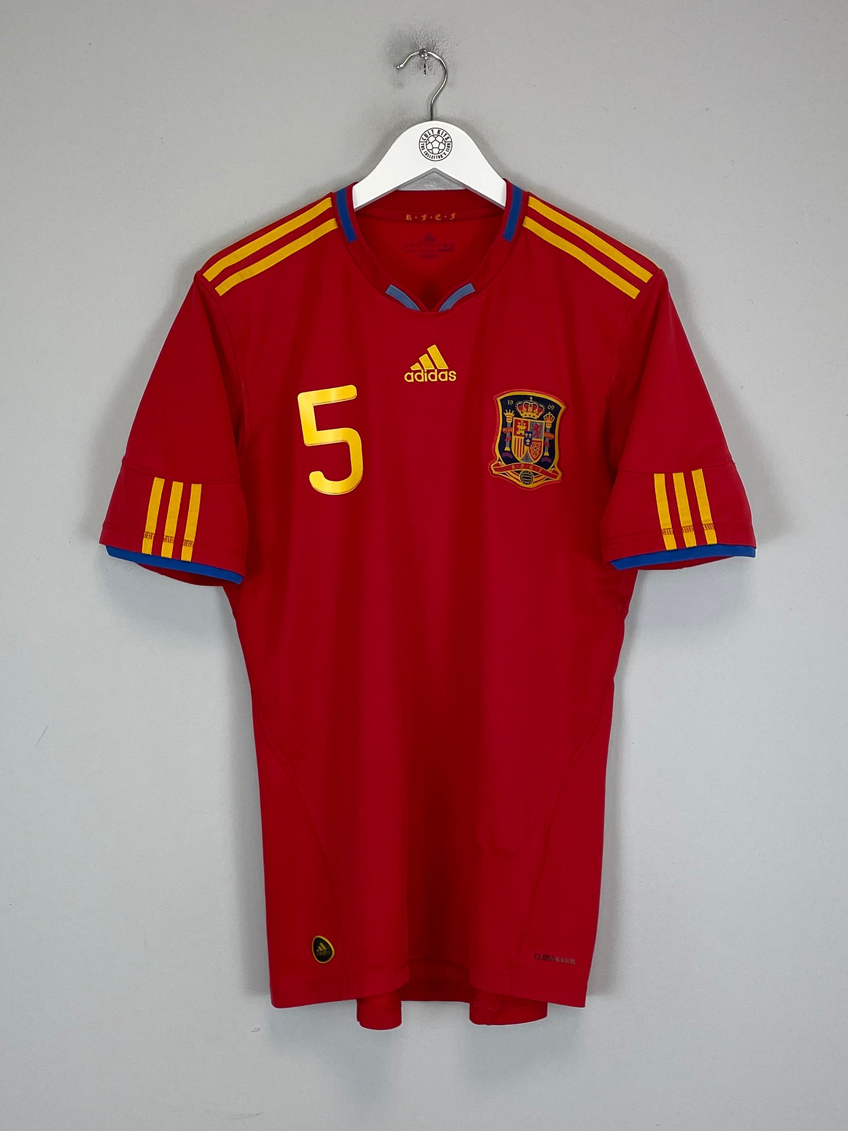 Shop 2009/10 SPAIN PUYOL #5 HOME SHIRT (L) ADIDAS, classic football shirts, vintage football shirts & retro soccer jerseys at Cult Kits