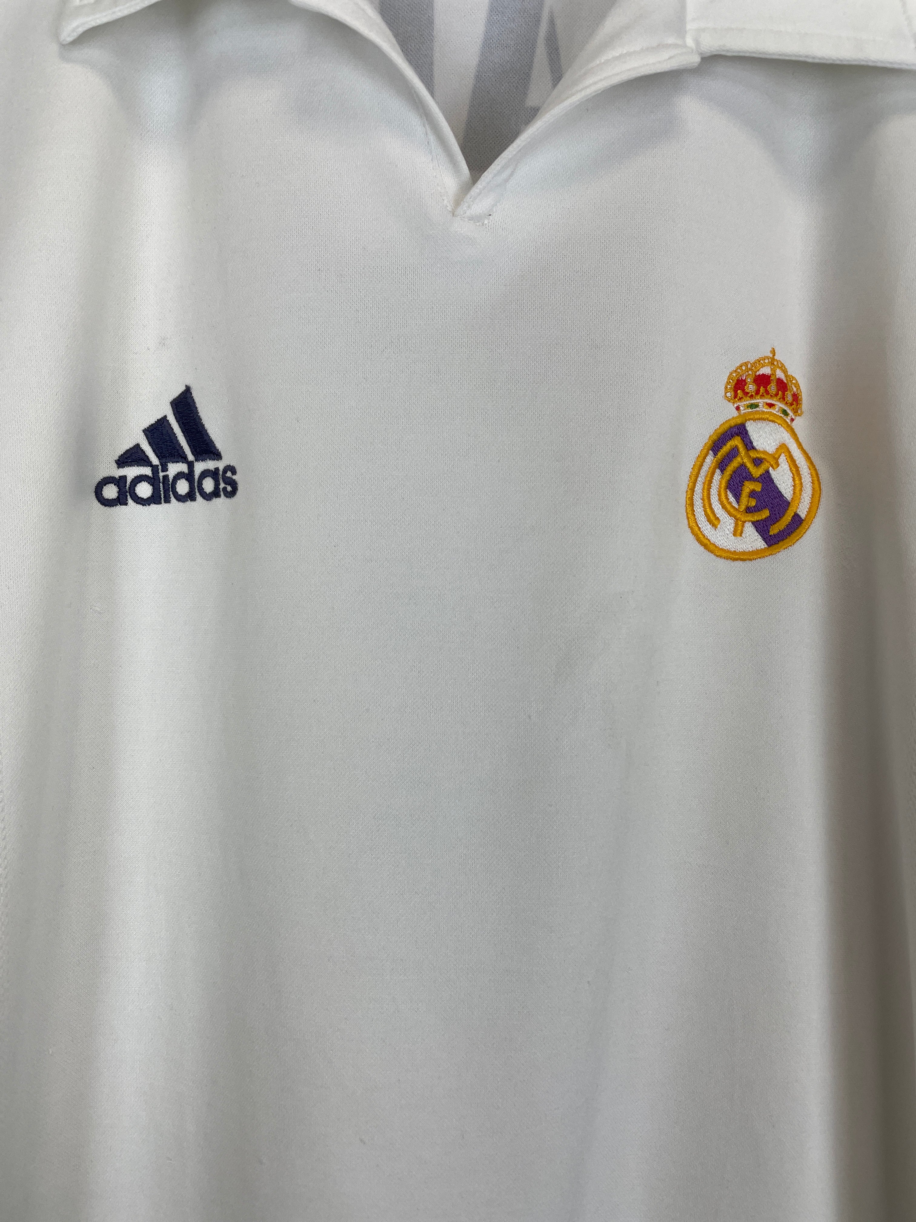 Shop 2001/02 REAL MADRID RAUL #7 *CENTENARY* HOME SHIRT (L) ADIDAS, classic football shirts, vintage football shirts & retro soccer jerseys at Cult Kits
