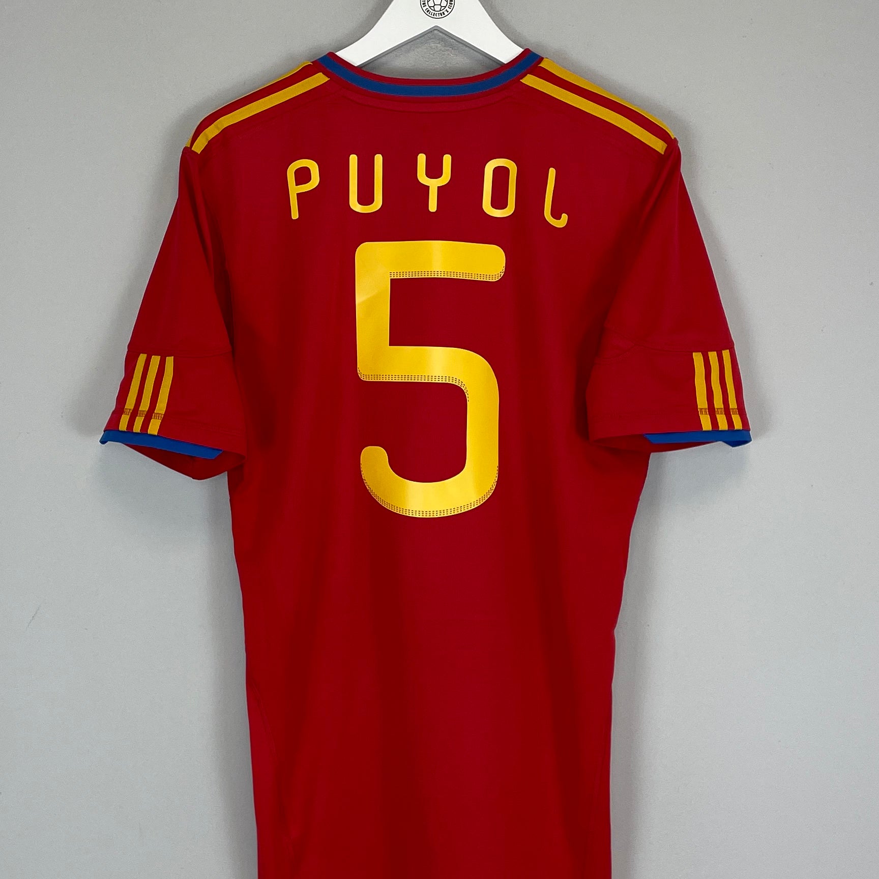 Shop 2009/10 SPAIN PUYOL #5 HOME SHIRT (L) ADIDAS, classic football shirts, vintage football shirts & retro soccer jerseys at Cult Kits