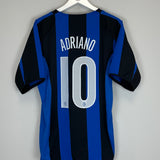Shop 2004/05 INTER MILAN ADRIANO #10 HOME SHIRT (L) NIKE, classic football shirts, vintage football shirts & retro soccer jerseys at Cult Kits