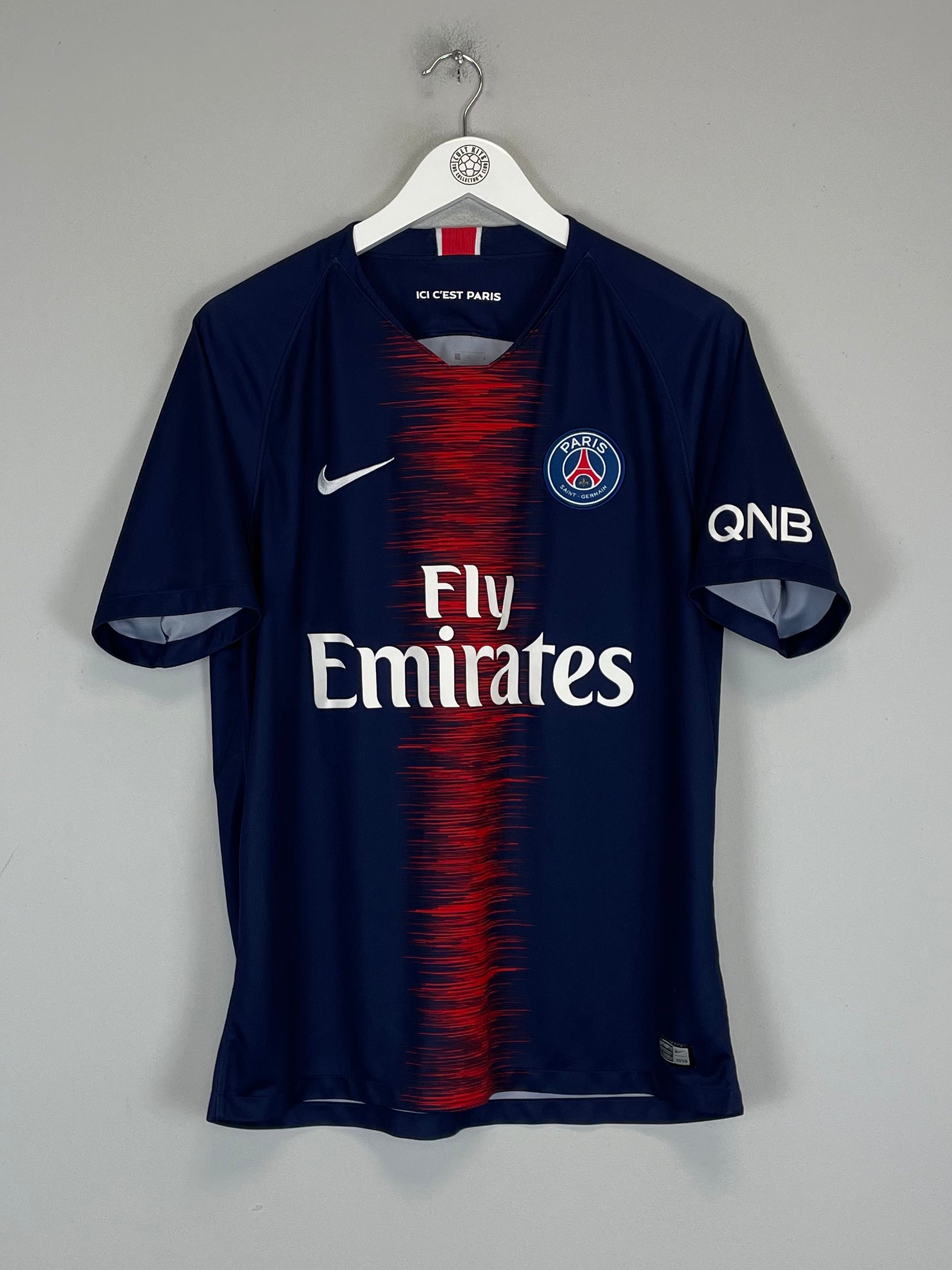 Shop 2018/19 PSG HOME SHIRT (L) NIKE, classic football shirts, vintage football shirts & retro soccer jerseys at Cult Kits