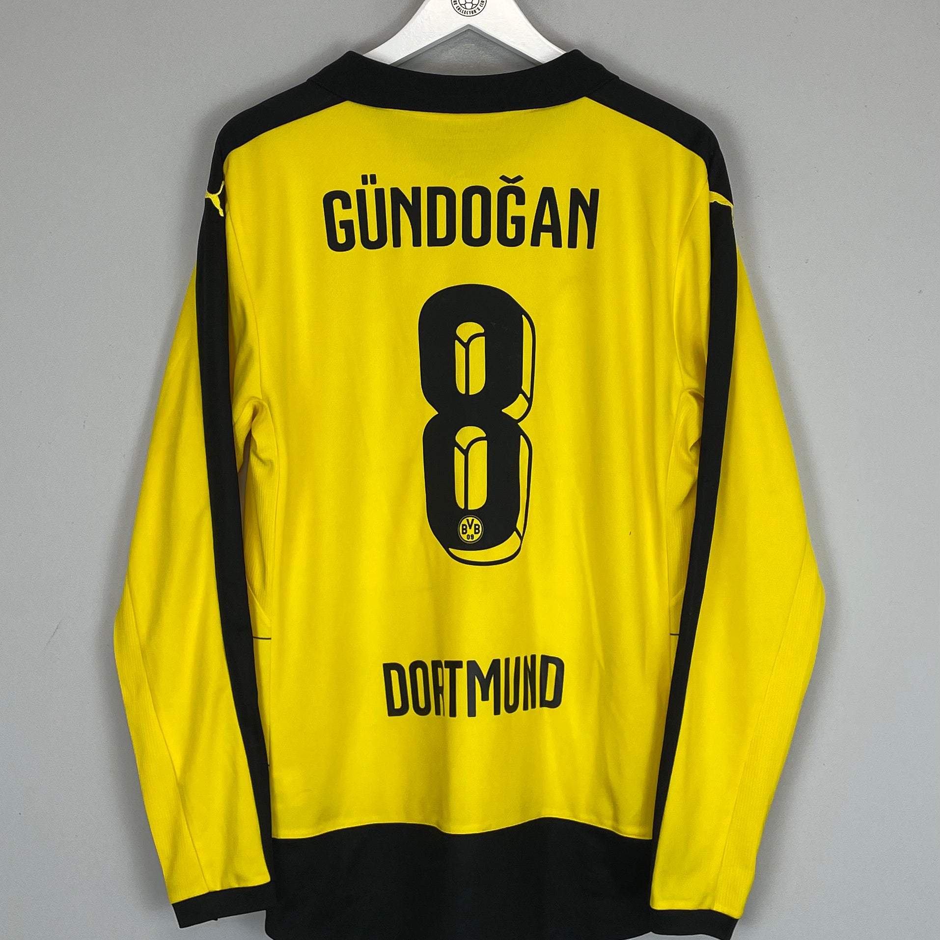 Shop 2015/16 DORTMUND GUNDOGAN #8 L/S HOME SHIRT (L) PUMA, classic football shirts, vintage football shirts & retro soccer jerseys at Cult Kits