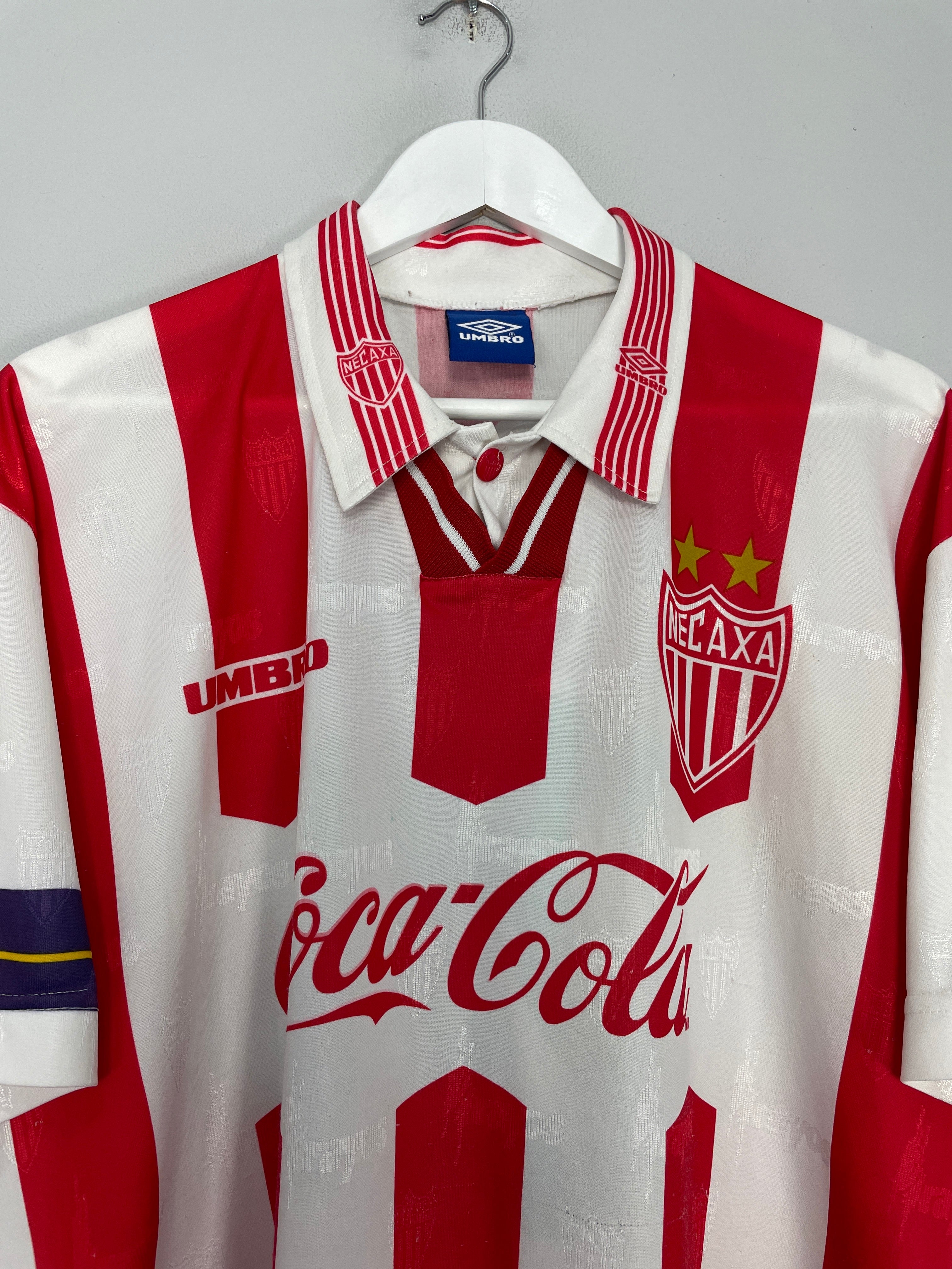 Shop 1997/98 NECAXA #20 HOME SHIRT (M) UMBRO, classic football shirts, vintage football shirts & retro soccer jerseys at Cult Kits