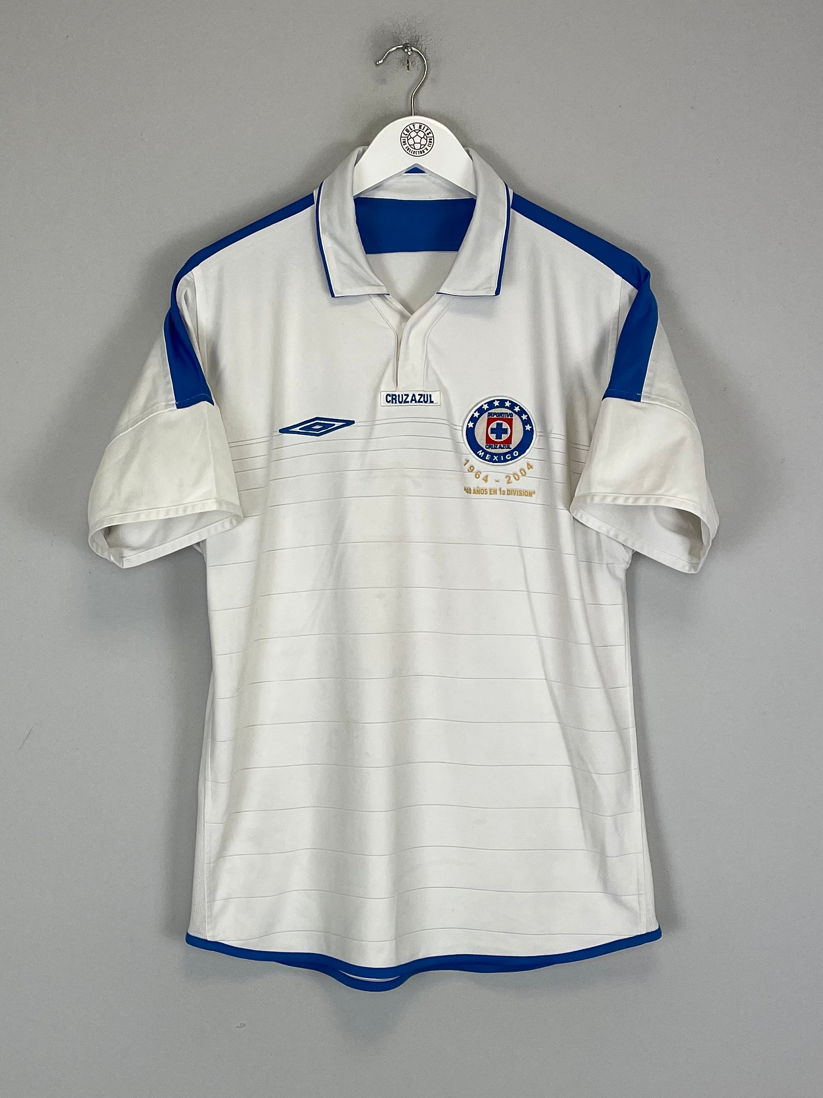 Shop 2003/04 CRUZ AZUL *40 YEAR* AWAY SHIRT (M) UMBRO, classic football shirts, vintage football shirts & retro soccer jerseys at Cult Kits