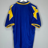 1996/97 Juventus away shirt by Kappa, XL size, featuring yellow stars on sleeves, brand new with tags, vintage football shirt.