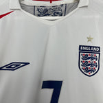 Shop 2005/07 ENGLAND BECKHAM #7 HOME SHIRT (XL) UMBRO, classic football shirts, vintage football shirts & retro soccer jerseys at Cult Kits