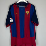 Shop 2003/04 BARCELONA RONALDINHO #10 HOME SHIRT (L) NIKE, classic football shirts, vintage football shirts & retro soccer jerseys at Cult Kits