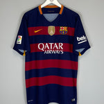 Shop 2015/16 BARCELONA SUAREZ #9 HOME SHIRT (XL) NIKE, classic football shirts, vintage football shirts & retro soccer jerseys at Cult Kits